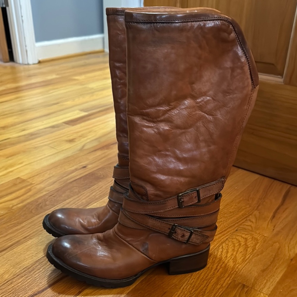 Freebird Brown Leather Knee-High Boots